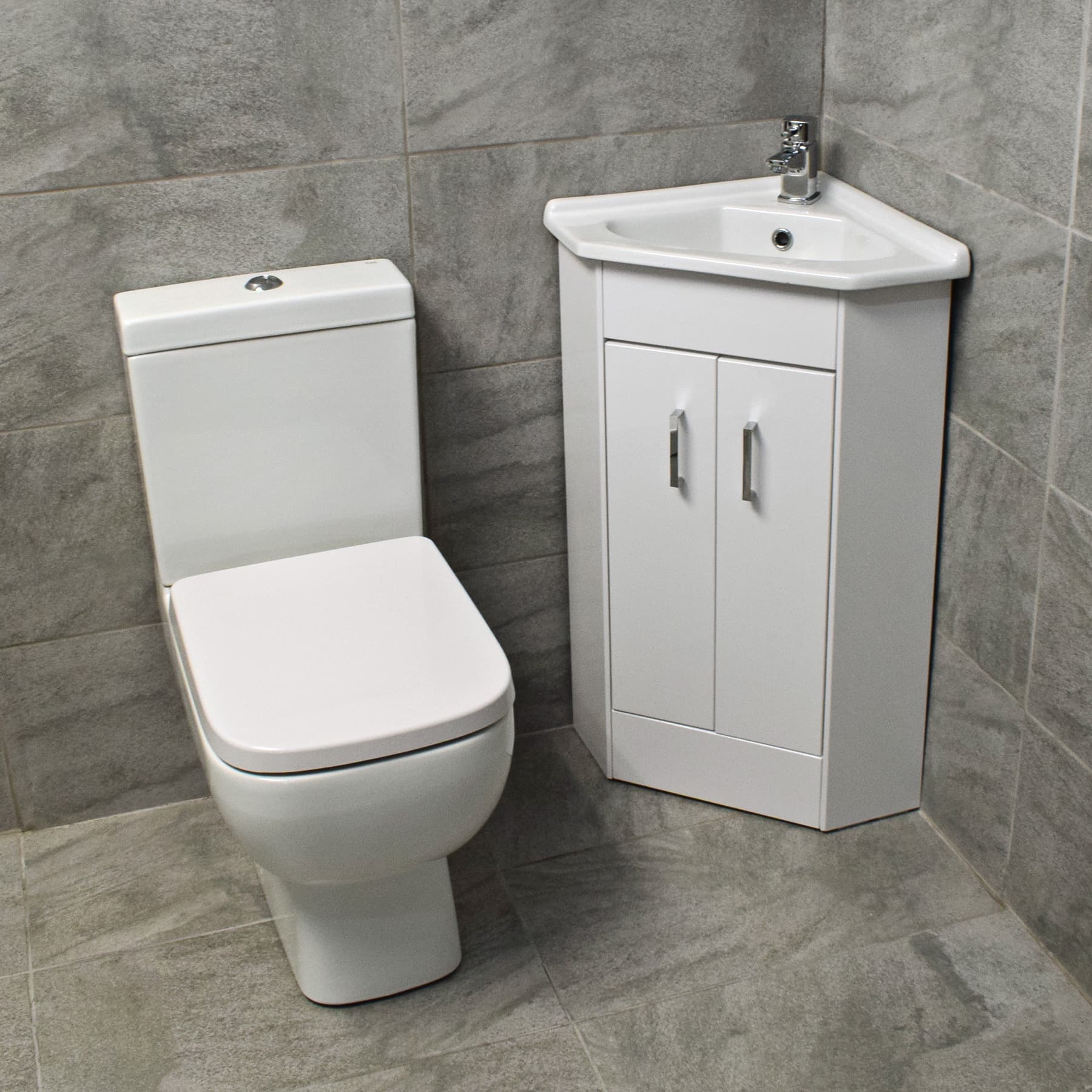 corner vanity 2 door basin sink unit + rak series 600 compact